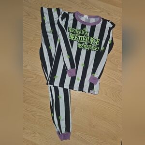 Spirit Kids Pajamas - Black, White, and Purple Stripes